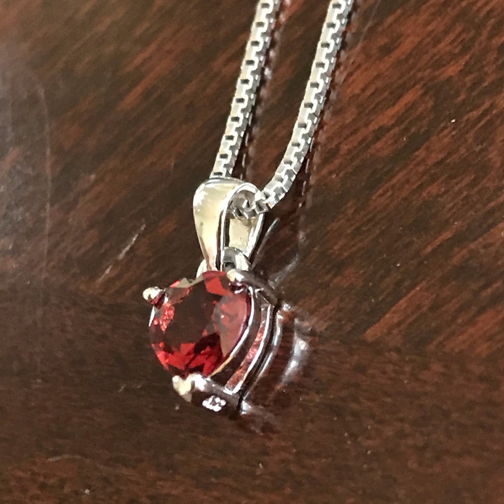 Silver Garnet Necklace - Picture 7 of 9